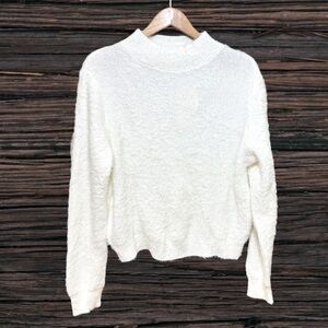 Miracle White Boxy Ribbed Sweatshirt